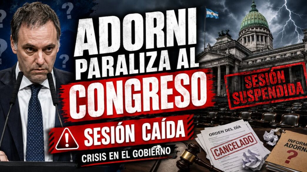 Adorni queda en el centro de una crisis política que paraliza al Congreso y expone la debilidad del Gobierno nacional.