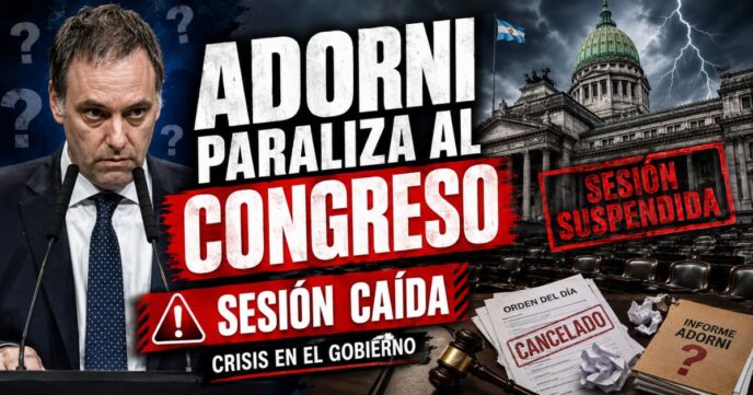 Adorni queda en el centro de una crisis política que paraliza al Congreso y expone la debilidad del Gobierno nacional.