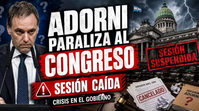 Adorni queda en el centro de una crisis política que paraliza al Congreso y expone la debilidad del Gobierno nacional.