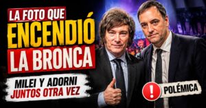 Miniatura sobre Milei y Adorni juntos en medio de una polémica política, con tono de alerta, bronca social y cuestionamientos al Gobierno nacional.