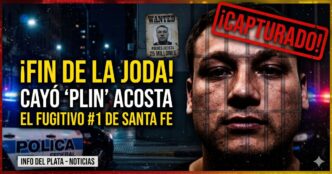 Plin Acosta detenido. Fotografía del peligroso barra de Rosario Central y narcotraficante capturado por la Policía Federal a la salida de un boliche en CABA.