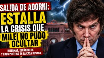 Salida de Adorni tras la crisis política del Gobierno de Javier Milei frente a la Casa Rosada