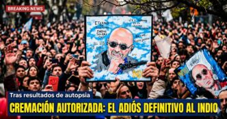 Multitudinaria despedida al Indio Solari. Carteles de fanáticos tras la autopsia oficial que confirmó el ACV y la autorización de la Justicia para su cremación.