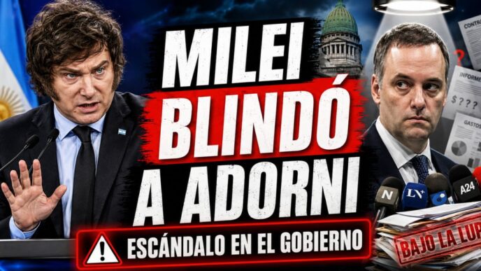 Milei defiende a Adorni en medio del escándalo político que golpea al Gobierno y deja al oficialismo bajo la lupa pública.