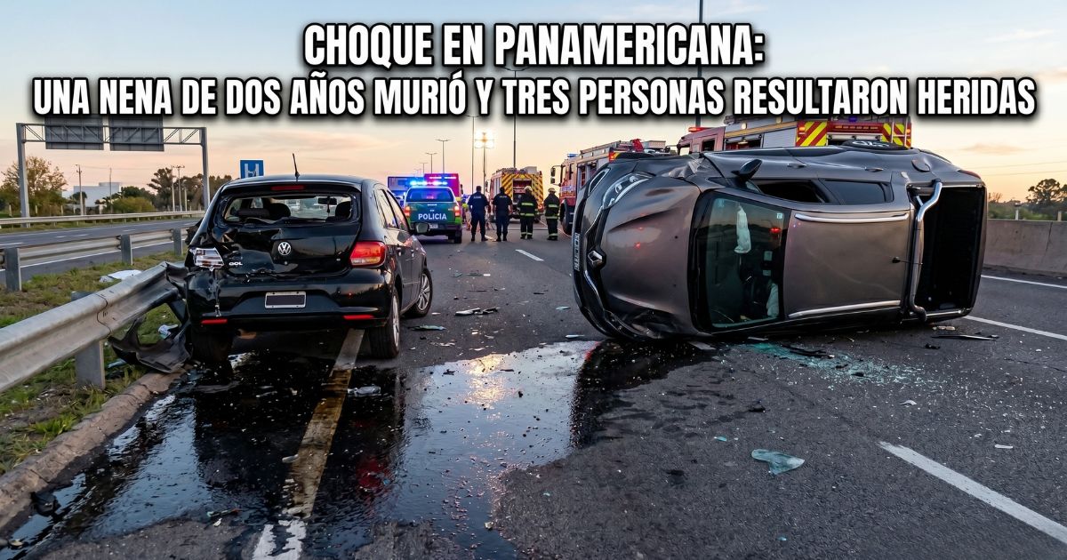 Imágenes del trágico choque en Panamericana a la altura de Tigre: vehículos destruidos y volcados tras el accidente donde murió una nena de dos años.