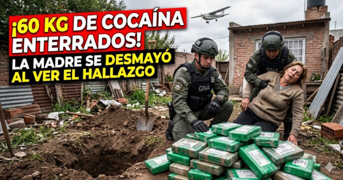 Megaoperativo antidrogas en Roldán: Gendarmería desentierra 60 kilos de cocaína mientras la dueña de la casa se desmaya.
