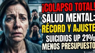 Mujer desesperada en una guardia médica reflejando el colapso total en salud mental, récord histórico de suicidios y el brutal ajuste de presupuesto bajo el gobierno de Javier Milei.