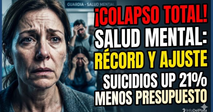 Mujer desesperada en una guardia médica reflejando el colapso total en salud mental, récord histórico de suicidios y el brutal ajuste de presupuesto bajo el gobierno de Javier Milei.