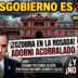 Manuel Adorni sudando acorralado por el escándalo de corrupción y los dólares, mientras Javier Milei huye en helicóptero de una Casa Rosada en ruinas por la crisis.