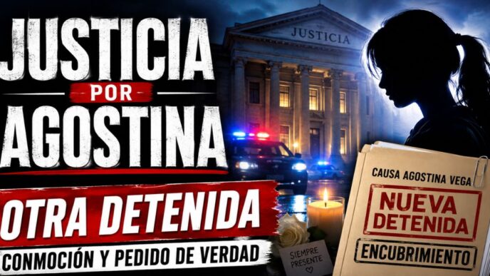 Justicia por Agostina Vega tras una nueva detenida en la causa por encubrimiento, con conmoción social y pedido urgente de verdad.
