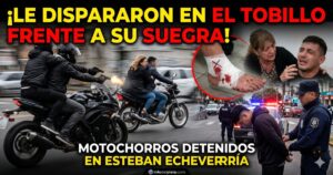 Ataque de motochorros armados en Esteban Echeverría disparando a un hombre para robarle la moto frente a su suegra, con víctima herida y posterior detención policial.