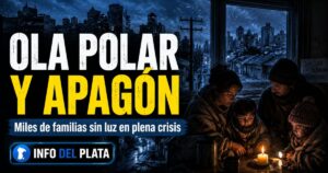 Miniatura de noticia sobre ola polar y apagón en Argentina, con familias sin luz ni calefacción durante el frío extremo.