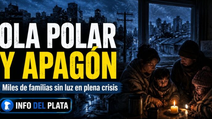 Miniatura de noticia sobre ola polar y apagón en Argentina, con familias sin luz ni calefacción durante el frío extremo.