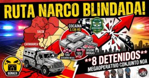 Megaoperativo policial: desarticulan red narco VIP entre Salta y Catamarca. Secuestro de cocaína con sello del delfín, tusi y 8 detenidos.