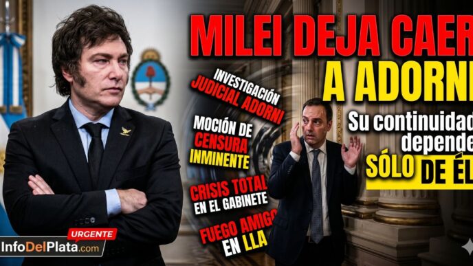 Javier Milei le suelta la mano a Manuel Adorni en plena crisis de gobierno. Renuncia inminente y escándalo en La Libertad Avanza.