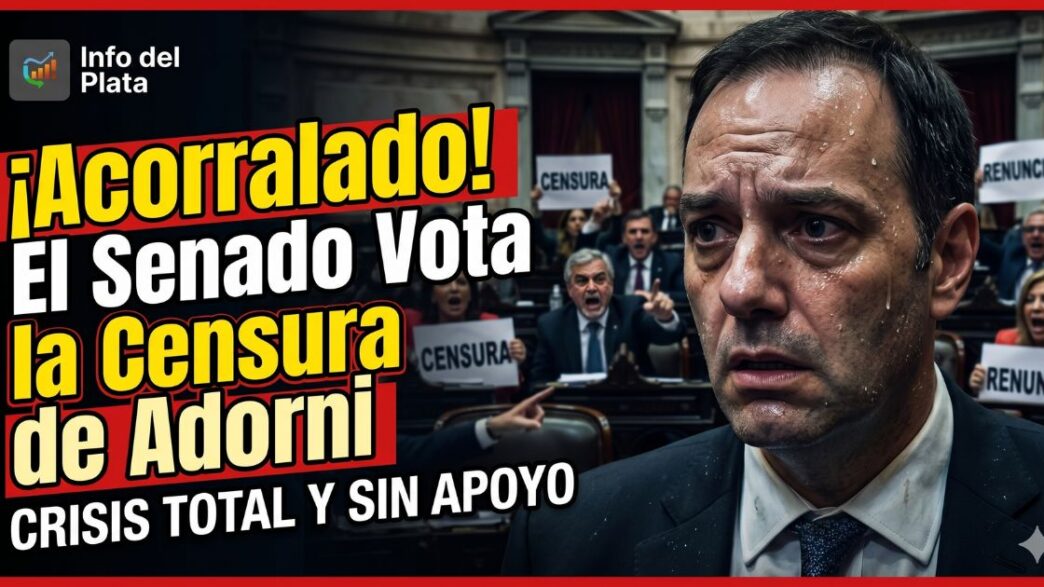 Manuel Adorni acorralado y sudando en el Senado ante la inminente moción de censura y el pedido unánime de renuncia.
