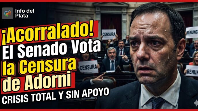 Manuel Adorni acorralado y sudando en el Senado ante la inminente moción de censura y el pedido unánime de renuncia.