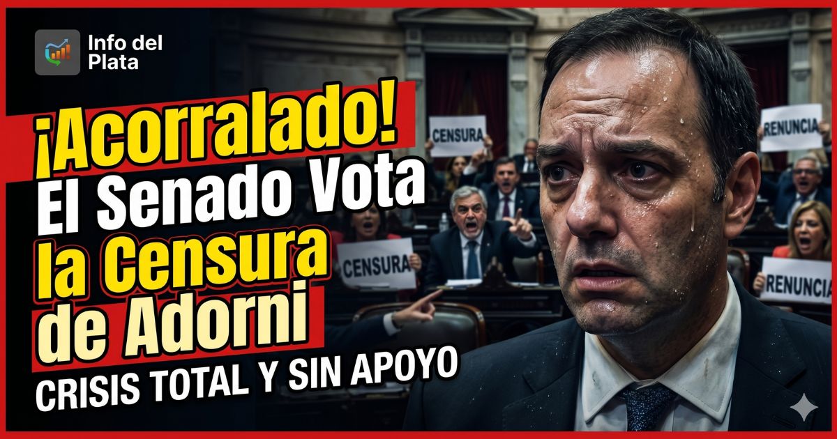 Manuel Adorni acorralado y sudando en el Senado ante la inminente moción de censura y el pedido unánime de renuncia.