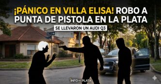 Ilustración del dramático asalto en Villa Elisa: ladrones encañonan a una jubilada para robarle su Audi Q3.