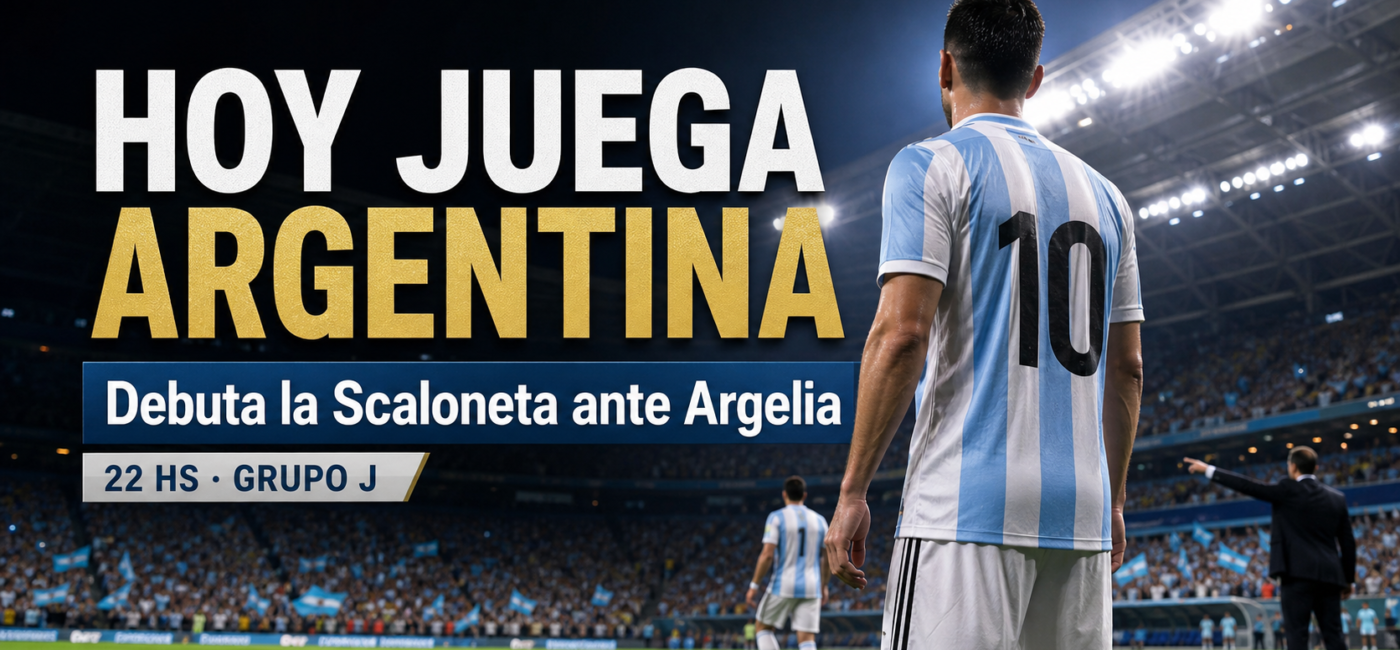 Portada del debut de Argentina ante Argelia en el Mundial 2026, con la Scaloneta lista para defender la corona.