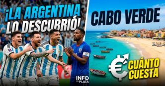 Jugadores de la Selección Argentina festejando y playas paradisíacas de Cabo Verde con información de precios de turismo tras el Mundial 2026.