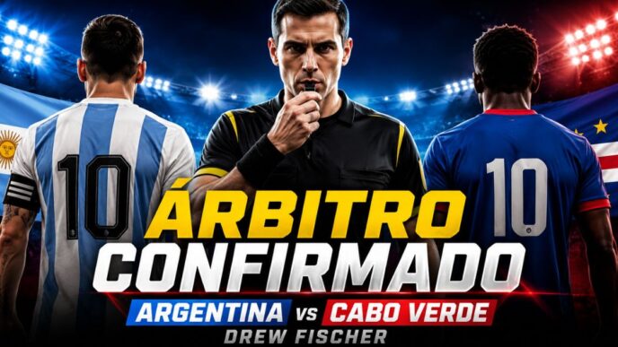Árbitro Drew Fischer confirmado para Argentina vs Cabo Verde por los 16avos del Mundial 2026