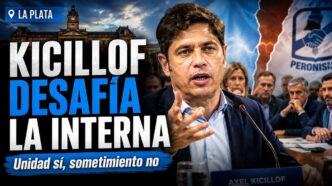Kicillof desafía la interna peronista junto a intendentes en La Plata con un mensaje fuerte: unidad sí, sometimiento no.