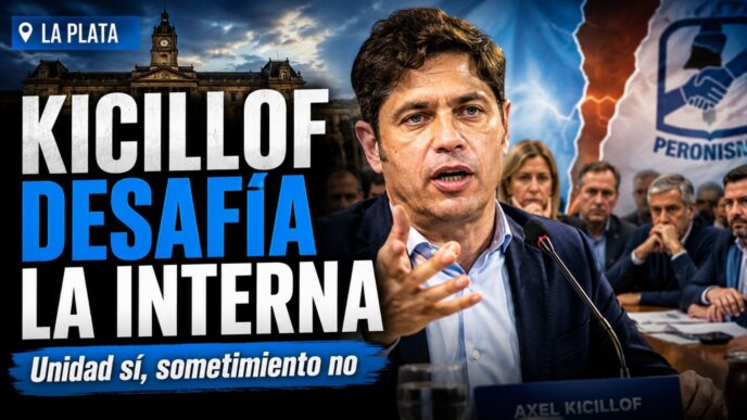 Kicillof desafía la interna peronista junto a intendentes en La Plata con un mensaje fuerte: unidad sí, sometimiento no.