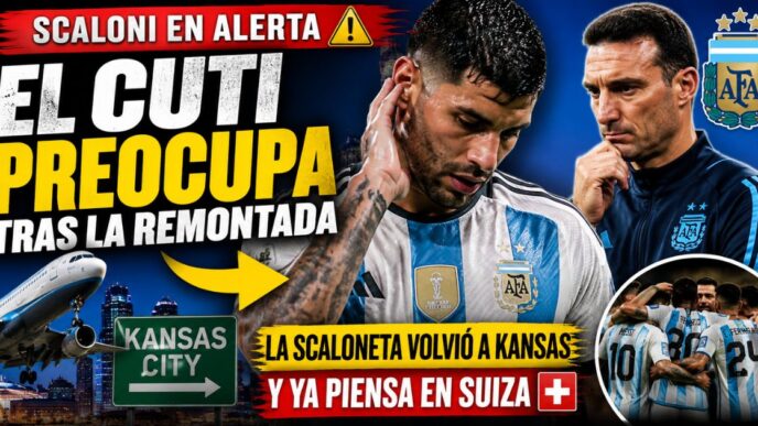 La Scaloneta volvió a Kansas tras la remontada ante Egipto y Scaloni analiza el estado físico del Cuti Romero antes del duelo con Suiza.