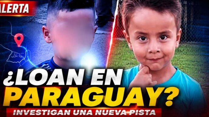Loan en Paraguay: comparación entre el niño visto en una exposición y la imagen de Loan Danilo Peña.
