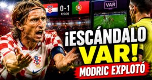 Luka Modric protesta contra el VAR tras la polémica eliminación de Croacia ante Portugal en el Mundial 2026.
