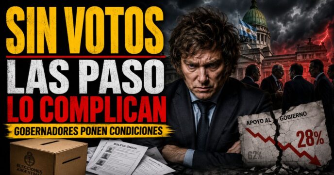 Milei se queda sin votos para eliminar las PASO mientras los gobernadores ponen condiciones al Gobierno.