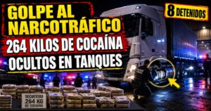 Banda narco con 264 kilos de cocaína ocultos en tanques de combustible de un camión