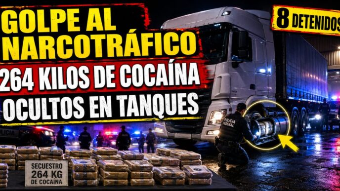Banda narco con 264 kilos de cocaína ocultos en tanques de combustible de un camión