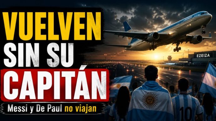 Selección Argentina sin Messi regresa a Ezeiza mientras el capitán y Rodrigo De Paul no viajan con la delegación.