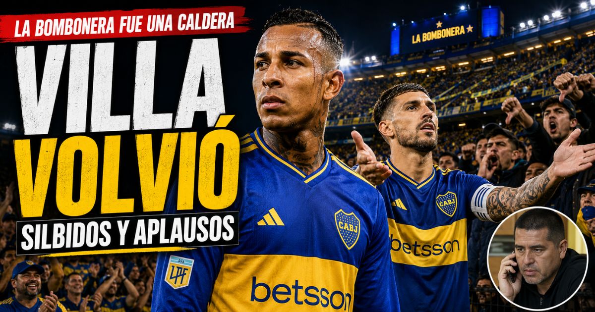 Sebastián Villa volvió a la Bombonera entre silbidos y aplausos, con el respaldo de Leandro Paredes y el llamado de Juan Román Riquelme.