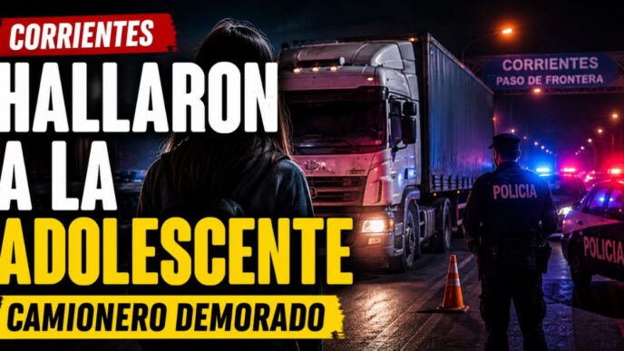 Adolescente desaparecida en Corrientes hallada con vida junto a un camión y un operativo policial en la frontera.