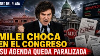 Javier Milei frente al Congreso con su agenda política paralizada por la falta de acuerdos y votos.