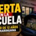 Mochila escolar con envoltorios de marihuana frente a una escuela primaria de Mendoza, donde un alumno de 12 años fue descubierto con la sustancia.