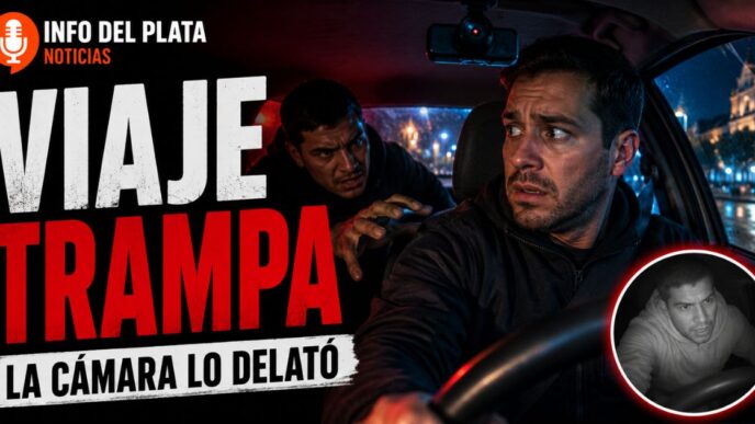 Viaje trampa en Córdoba: un falso pasajero asalta a un chofer de aplicación y la cámara del auto registra el ataque.