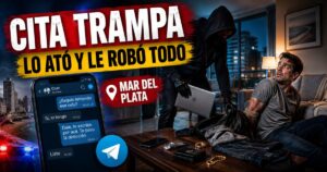 Cita trampa por Telegram en Mar del Plata: un hombre fue atado y asaltado dentro de su departamento.