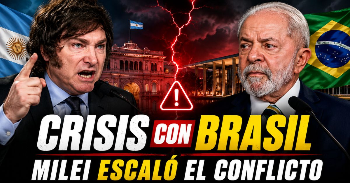 Javier Milei y Lula da Silva enfrentados por la crisis diplomática entre Argentina y Brasil.
