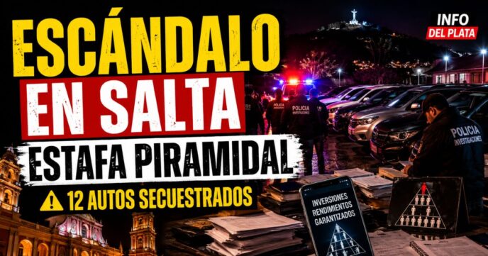Operativo por una presunta estafa piramidal en Salta con 12 autos secuestrados, allanamientos y detenidos.