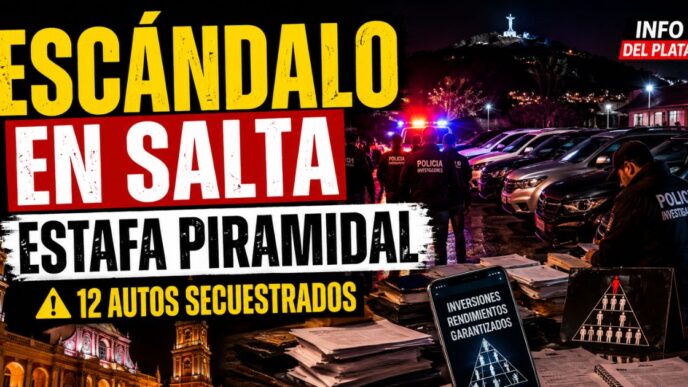Operativo por una presunta estafa piramidal en Salta con 12 autos secuestrados, allanamientos y detenidos.