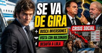 Javier Milei inicia una gira internacional, se acerca a Jair Bolsonaro y desafía a Lula mientras crece la crisis social en Argentina.