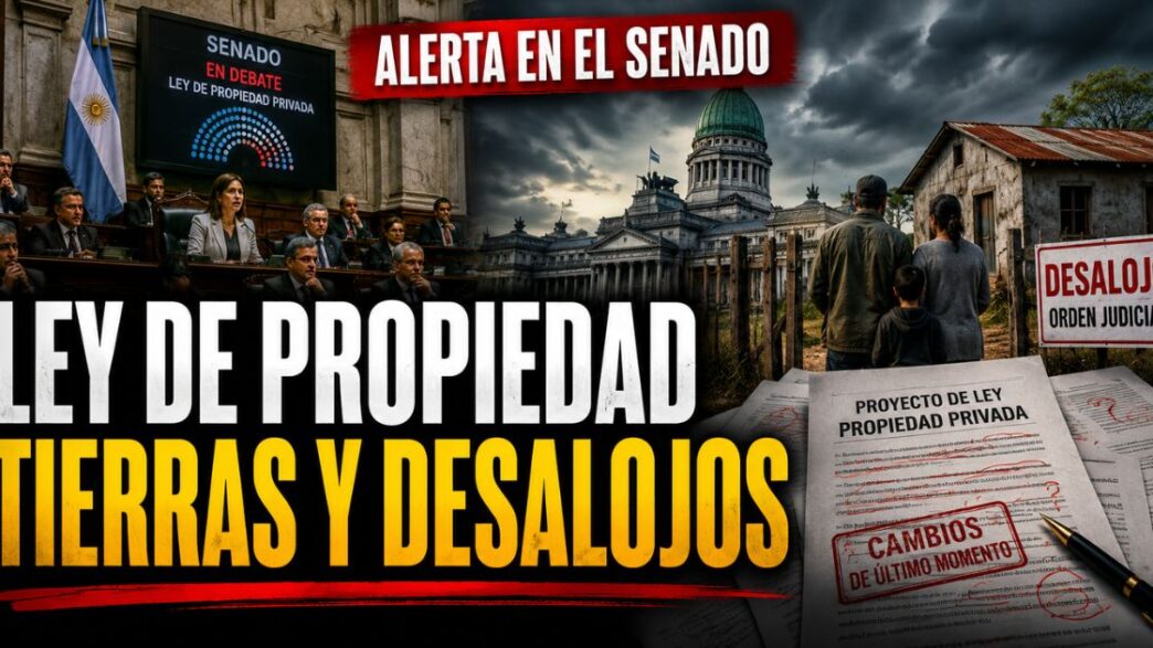 Ley de propiedad privada en el Senado: alerta por tierras, desalojos y cambios de último momento.