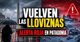 Lloviznas en el AMBA y alerta roja por frío extremo en la Patagonia
