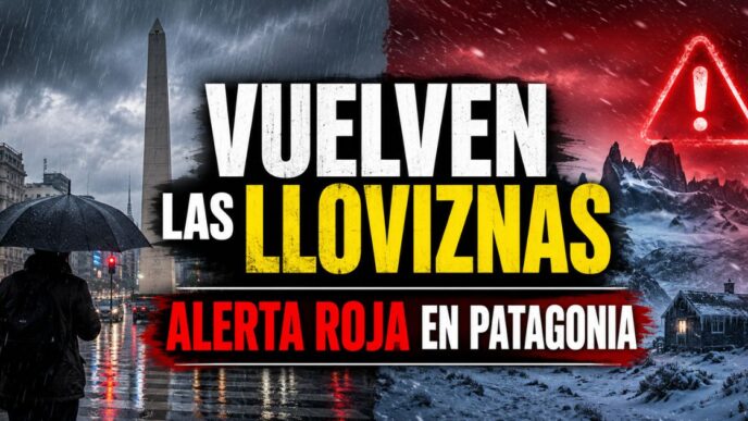 Lloviznas en el AMBA y alerta roja por frío extremo en la Patagonia