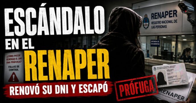 Prófuga renovó su DNI en el ReNaPer pese a tener pedido de captura y volvió a escapar