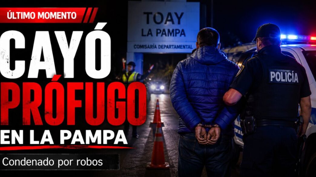 Prófugo condenado por robos fue detenido en Toay, La Pampa, durante un control policial de rutina.
